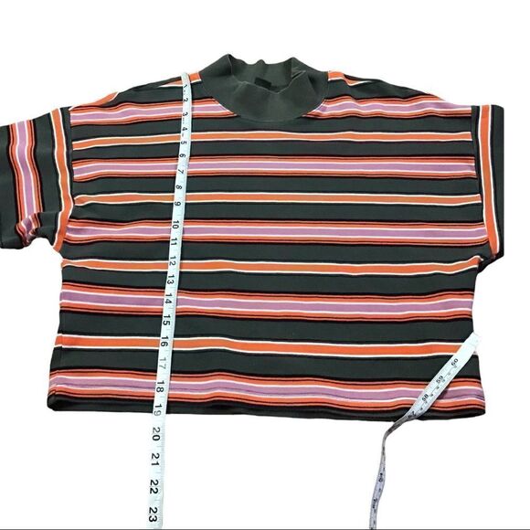 Wild Fable Mock Neck Striped Cropped Long Sleeve T-Shirt - Picture 5 of 8